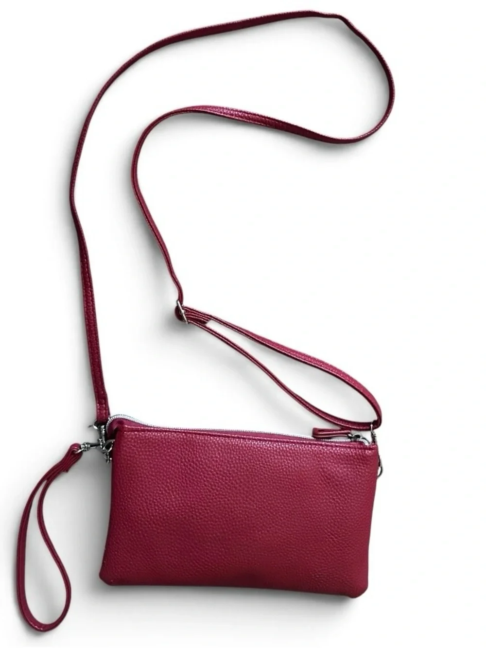 STONE MOUNTAIN | Pebbled Leather Convertible Crossbody & Clutch Handbag NWOT